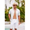imageCOOFANDY Mens Knit Polo Shirt Vintage Button Down Shirt Short Sleeve Hawaiian Shirt 2025 Summer Fashion Beach ShirtsWhite