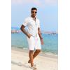 imageCOOFANDY Mens Knit Polo Shirt Vintage Button Down Shirt Short Sleeve Hawaiian Shirt 2025 Summer Fashion Beach ShirtsWhite