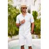 imageCOOFANDY Mens Knit Polo Shirt Vintage Button Down Shirt Short Sleeve Hawaiian Shirt 2025 Summer Fashion Beach ShirtsWhite