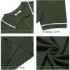 imageCOOFANDY Mens Knit Polo Shirts Casual Short Sleeve Button Down Shirts Crochet Classic Golf Polo Collared ShirtsArmy Green