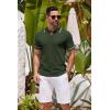 imageCOOFANDY Mens Knit Polo Shirts Casual Short Sleeve Button Down Shirts Crochet Classic Golf Polo Collared ShirtsArmy Green
