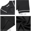 imageCOOFANDY Mens Knit Polo Shirts Casual Short Sleeve Button Down Shirts Crochet Classic Golf Polo Collared ShirtsBlack