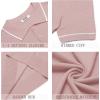 imageCOOFANDY Mens Knit Polo Shirts Casual Short Sleeve Button Down Shirts Crochet Classic Golf Polo Collared ShirtsBright Pink
