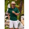imageCOOFANDY Mens Knit Polo Shirts Casual Short Sleeve Button Down Shirts Crochet Classic Golf Polo Collared ShirtsGreen