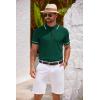 imageCOOFANDY Mens Knit Polo Shirts Casual Short Sleeve Button Down Shirts Crochet Classic Golf Polo Collared ShirtsGreen