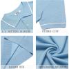 imageCOOFANDY Mens Knit Polo Shirts Casual Short Sleeve Button Down Shirts Crochet Classic Golf Polo Collared ShirtsLight Blue