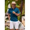 imageCOOFANDY Mens Knit Polo Shirts Casual Short Sleeve Button Down Shirts Crochet Classic Golf Polo Collared ShirtsRoyal Blue