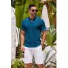 imageCOOFANDY Mens Knit Polo Shirts Casual Short Sleeve Button Down Shirts Crochet Classic Golf Polo Collared ShirtsRoyal Blue