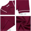 imageCOOFANDY Mens Knit Polo Shirts Casual Short Sleeve Button Down Shirts Crochet Classic Golf Polo Collared ShirtsWine Red