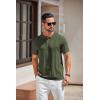 imageCOOFANDY Mens Knit Polo Shirts Short Sleeve Collared Golf Shirt Hollow Out Textured TShirt Summer Fashion TopsArmy Green