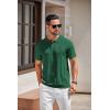 imageCOOFANDY Mens Knit Polo Shirts Short Sleeve Collared Golf Shirt Hollow Out Textured TShirt Summer Fashion TopsDark Green
