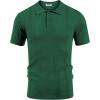 imageCOOFANDY Mens Knit Polo Shirts Short Sleeve Collared Golf Shirt Hollow Out Textured TShirt Summer Fashion TopsDark Green