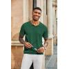 imageCOOFANDY Mens Knit Polo Shirts Short Sleeve Collared Golf Shirt Hollow Out Textured TShirt Summer Fashion TopsDark Green