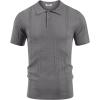 imageCOOFANDY Mens Knit Polo Shirts Short Sleeve Collared Golf Shirt Hollow Out Textured TShirt Summer Fashion TopsDark Grey