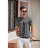 imageCOOFANDY Mens Knit Polo Shirts Short Sleeve Collared Golf Shirt Hollow Out Textured TShirt Summer Fashion TopsDark Grey