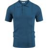 imageCOOFANDY Mens Knit Polo Shirts Short Sleeve Collared Golf Shirt Hollow Out Textured TShirt Summer Fashion TopsDenim Blue