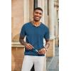 imageCOOFANDY Mens Knit Polo Shirts Short Sleeve Collared Golf Shirt Hollow Out Textured TShirt Summer Fashion TopsDenim Blue