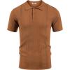 imageCOOFANDY Mens Knit Polo Shirts Short Sleeve Collared Golf Shirt Hollow Out Textured TShirt Summer Fashion TopsLight Brown