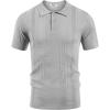 imageCOOFANDY Mens Knit Polo Shirts Short Sleeve Collared Golf Shirt Hollow Out Textured TShirt Summer Fashion TopsLight Grey