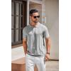 imageCOOFANDY Mens Knit Polo Shirts Short Sleeve Collared Golf Shirt Hollow Out Textured TShirt Summer Fashion TopsLight Grey