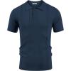 imageCOOFANDY Mens Knit Polo Shirts Short Sleeve Collared Golf Shirt Hollow Out Textured TShirt Summer Fashion TopsNavy Blue