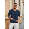 imageCOOFANDY Mens Knit Polo Shirts Short Sleeve Collared Golf Shirt Hollow Out Textured TShirt Summer Fashion TopsNavy Blue