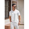 imageCOOFANDY Mens Knit Polo Shirts Short Sleeve Collared Golf Shirt Hollow Out Textured TShirt Summer Fashion TopsWhite
