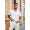 imageCOOFANDY Mens Knit Polo Shirts Short Sleeve Collared Golf Shirt Hollow Out Textured TShirt Summer Fashion TopsWhite
