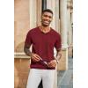 imageCOOFANDY Mens Knit Polo Shirts Short Sleeve Collared Golf Shirt Hollow Out Textured TShirt Summer Fashion TopsWine Red