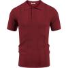 imageCOOFANDY Mens Knit Polo Shirts Short Sleeve Collared Golf Shirt Hollow Out Textured TShirt Summer Fashion TopsWine Red