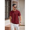 imageCOOFANDY Mens Knit Polo Shirts Short Sleeve Collared Golf Shirt Hollow Out Textured TShirt Summer Fashion TopsWine Red