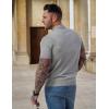 imageCOOFANDY Mens Knit Polo Shirts V Neck Short Sleeve Stretch Polo T Shirt Casual Golf ShirtsGray