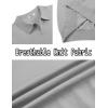 imageCOOFANDY Mens Knit Polo Shirts V Neck Short Sleeve Stretch Polo T Shirt Casual Golf ShirtsGray