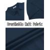 imageCOOFANDY Mens Knit Polo Shirts V Neck Short Sleeve Stretch Polo T Shirt Casual Golf ShirtsNavy Blue