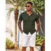 imageCOOFANDY Mens Knit Shirts Short Sleeve Casual Button Down Polo Shirt Summer Beach Vacation ShirtsArmy Green