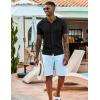 imageCOOFANDY Mens Knit Shirts Short Sleeve Casual Button Down Polo Shirt Summer Beach Vacation ShirtsBlack