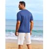 imageCOOFANDY Mens Knit Shirts Short Sleeve Casual Button Down Polo Shirt Summer Beach Vacation ShirtsDenim Blue