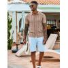 imageCOOFANDY Mens Knit Shirts Short Sleeve Casual Button Down Polo Shirt Summer Beach Vacation ShirtsKhaki