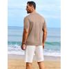 imageCOOFANDY Mens Knit Shirts Short Sleeve Casual Button Down Polo Shirt Summer Beach Vacation ShirtsKhaki