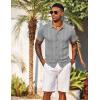 imageCOOFANDY Mens Knit Shirts Short Sleeve Casual Button Down Polo Shirt Summer Beach Vacation ShirtsLight Grey