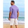 imageCOOFANDY Mens Knit Shirts Short Sleeve Casual Button Down Polo Shirt Summer Beach Vacation ShirtsLilac