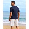 imageCOOFANDY Mens Knit Shirts Short Sleeve Casual Button Down Polo Shirt Summer Beach Vacation ShirtsNavy Blue