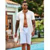 imageCOOFANDY Mens Knit Shirts Short Sleeve Casual Button Down Polo Shirt Summer Beach Vacation ShirtsWhite