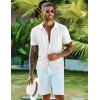 imageCOOFANDY Mens Knit Shirts Short Sleeve Casual Button Down Polo Shirt Summer Beach Vacation ShirtsWhite