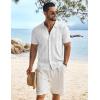 imageCOOFANDY Mens Knit Shirts Short Sleeve Casual Button Down Polo Shirt Summer Beach Vacation ShirtsWhite