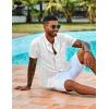 imageCOOFANDY Mens Knit Shirts Short Sleeve Casual Button Down Polo Shirt Summer Beach Vacation ShirtsWhite