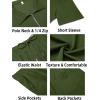 imageCOOFANDY Mens Track Suits 2 Piece Set Casual Quarter Zip Polo Shirt and Shorts Set Sweatsuit Summer OutfitsArmy Green