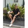 imageCOOFANDY Mens Track Suits 2 Piece Set Casual Quarter Zip Polo Shirt and Shorts Set Sweatsuit Summer OutfitsBlack