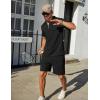 imageCOOFANDY Mens Track Suits 2 Piece Set Casual Quarter Zip Polo Shirt and Shorts Set Sweatsuit Summer OutfitsBlack