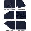 imageCOOFANDY Mens Track Suits 2 Piece Set Casual Quarter Zip Polo Shirt and Shorts Set Sweatsuit Summer OutfitsDark Blue